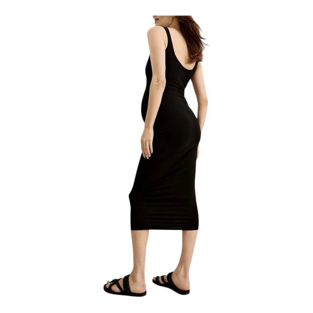 Hatch The Body Tank Dress Large Midi Black Maternity Bodycon Shelf Bra Bamboo - Picture 3 of 6